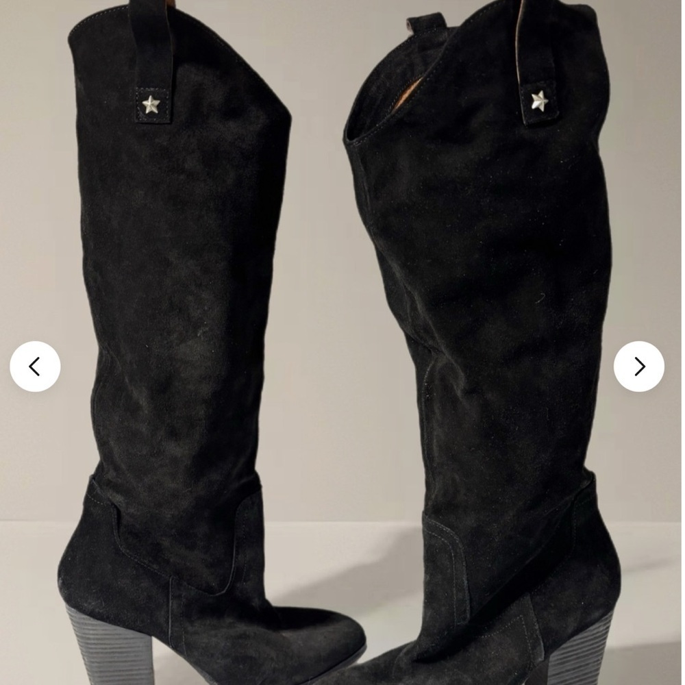 NEW Free People x Lady Luck Black Leather Suede Boots Size 39